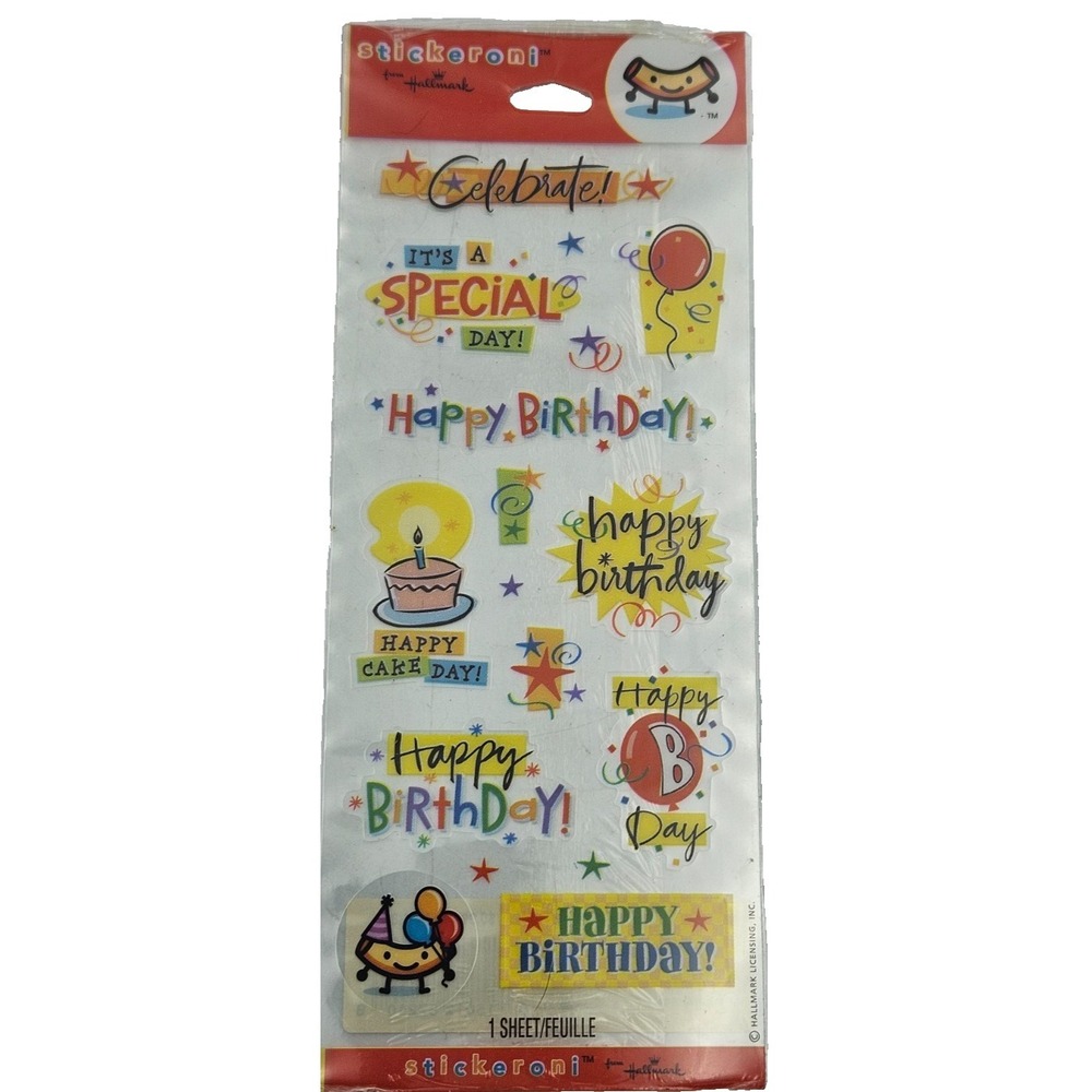 Hallmark Birthday Stickers Celebration‎ Party Scrapbook Planner Stickeroni